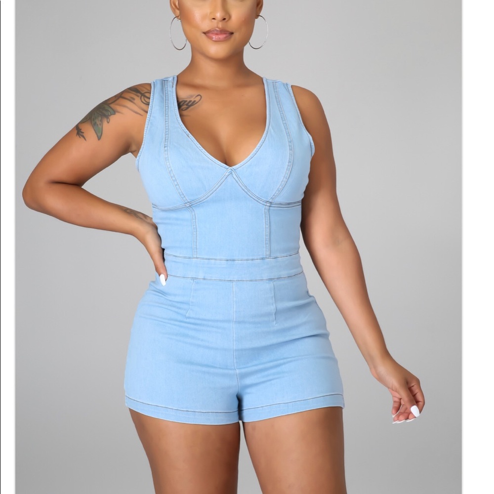 Denim romper